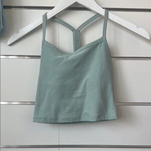 Beyond Yoga spacedye slim racer back cropped tank; sagebrush agave green- small